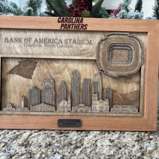 Handcrafted Wood Carolina Panthers Stadium