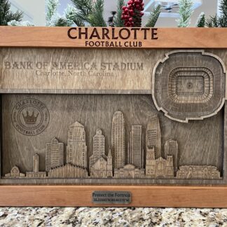 Handcrafted Wood Charlotte FC Stadium